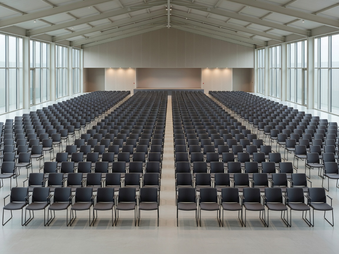 Main hall seating layout in a European modern business conference venue
